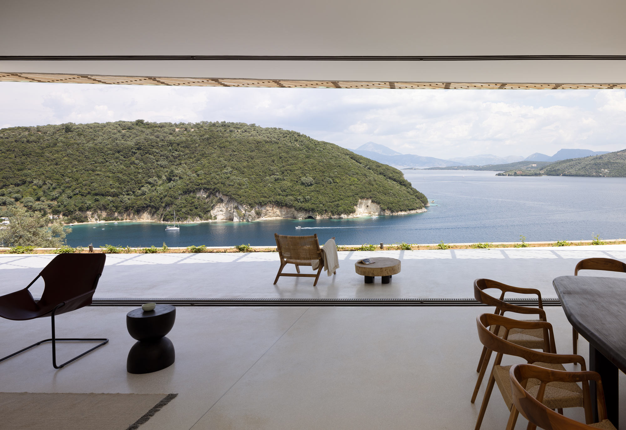 Thyta House open-plan living pavilion designed by LASSA Architects, Lefkada
