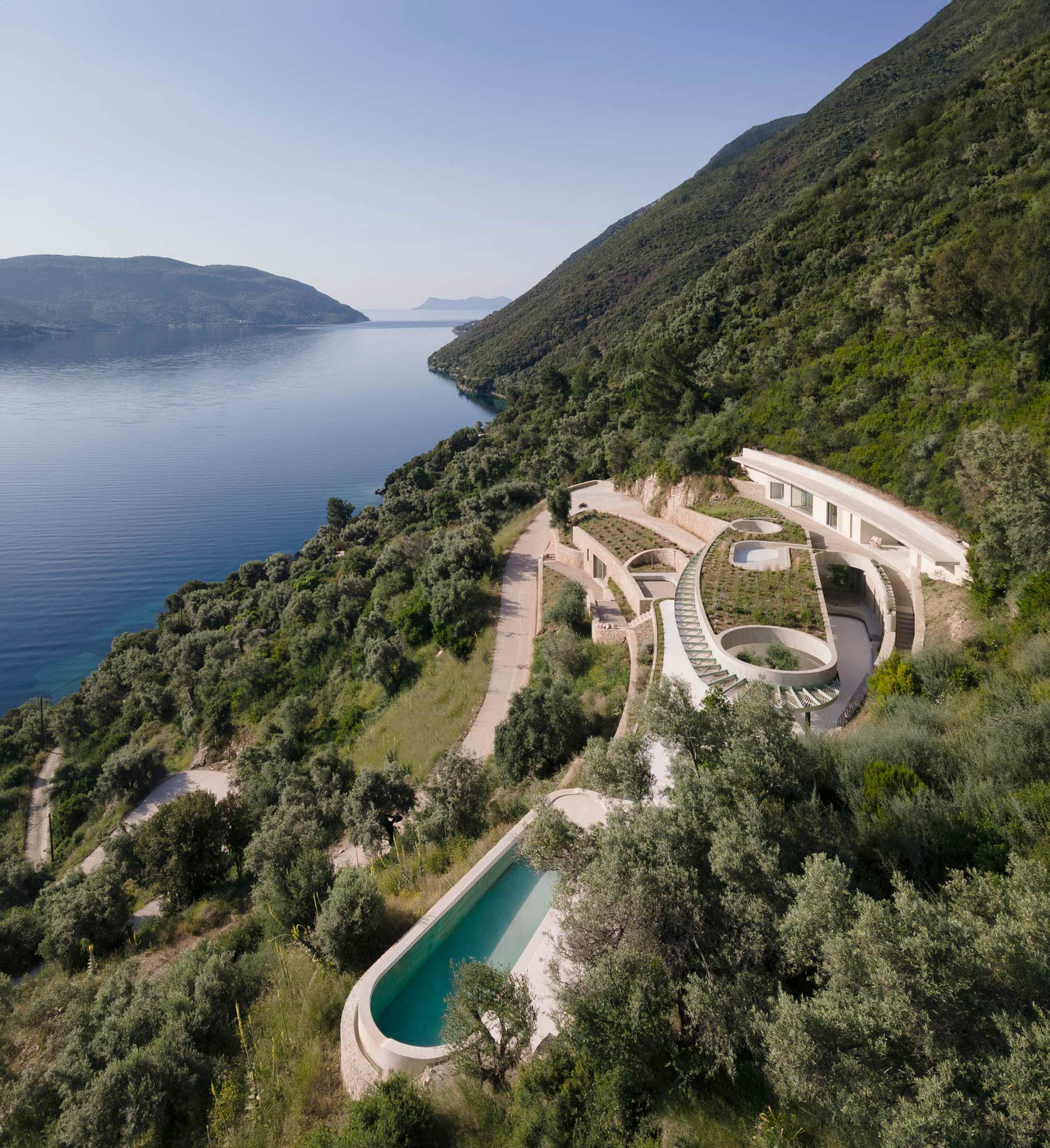 Thyta House elliptical oculus skylight by LASSA Architects, Lefkada