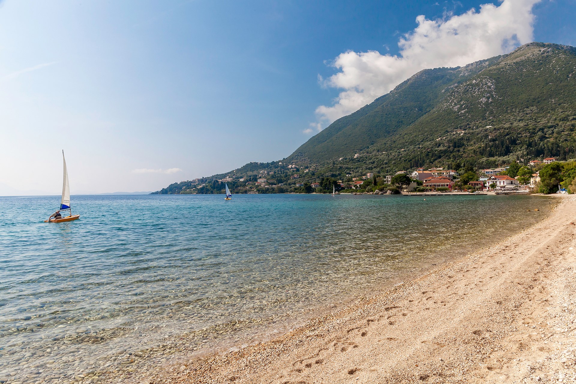 Nikiana harbour east coast Lefkada Greece Ionian Sea morning