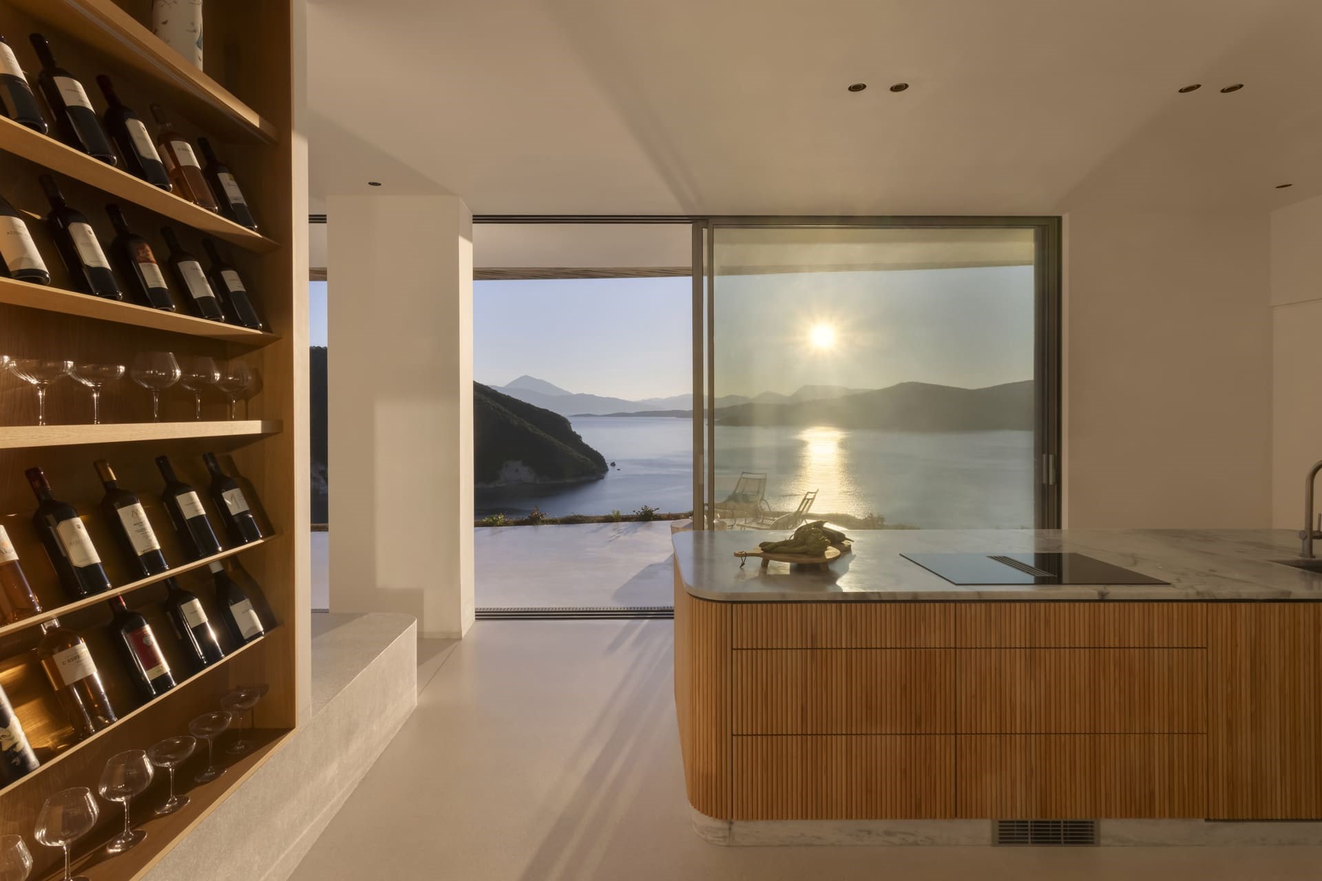 Thyta House hi-spec kitchen with terracotta accents, Lefkada